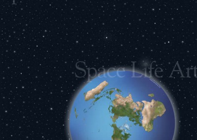 North Pole view in Space Life Art