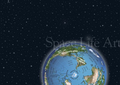 South Pole azimuthal projection of the ENTIRE earth