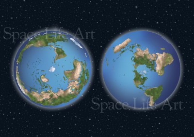 South Pole and North Pole azimuthal projections of the ENTIRE earth